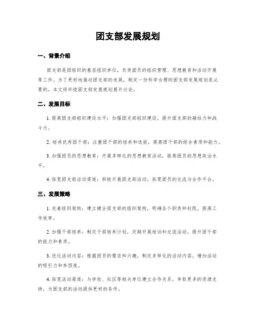 团支部发展规划