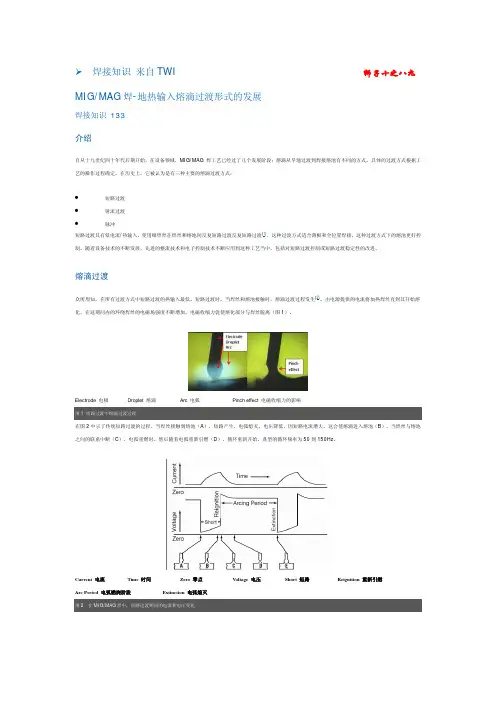 焊接基础知识133-MAG MIG焊-低热输入熔滴过渡形式的发展