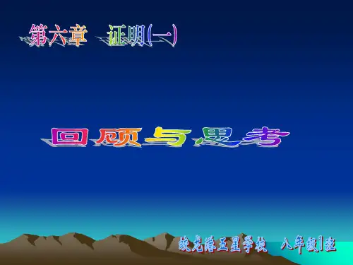 北师大八年级下册第六章证明回顾与思考
