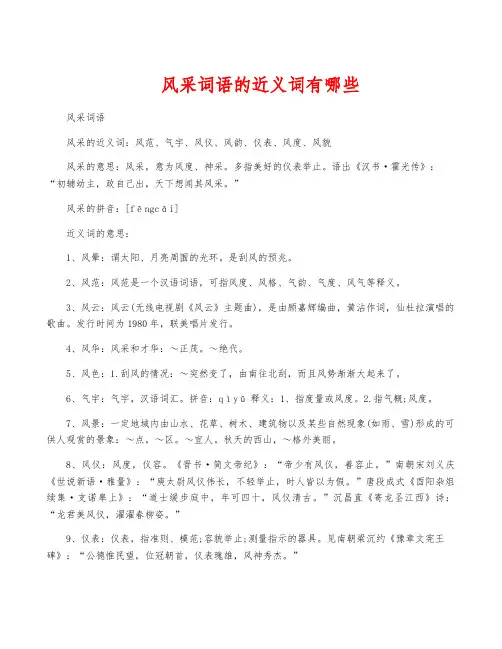 风采词语的近义词有哪些