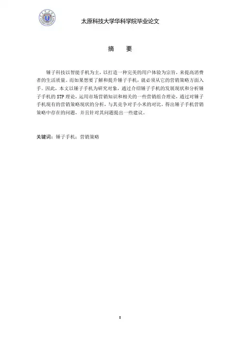 锤子手机的营销策略分析