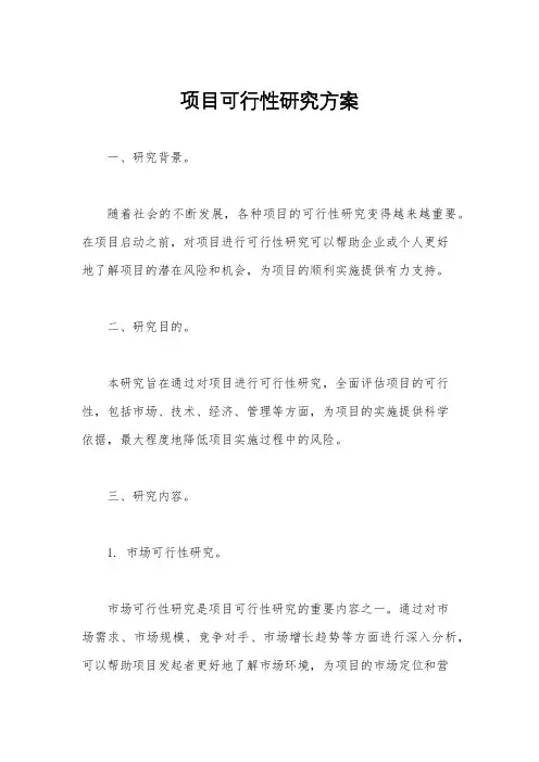 项目可行性研究方案