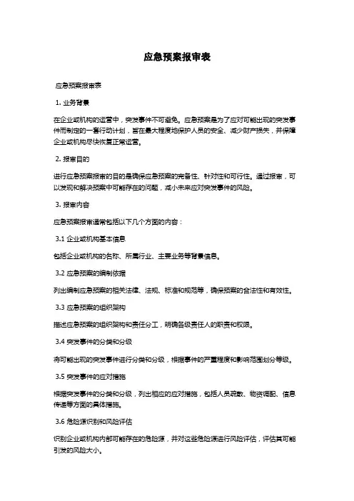 应急预案报审表