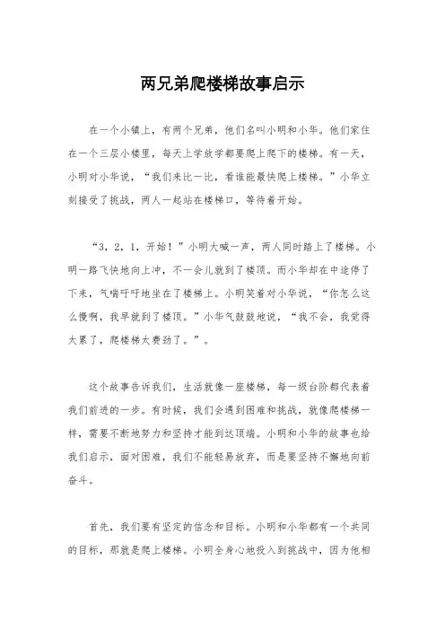 两兄弟爬楼梯故事启示