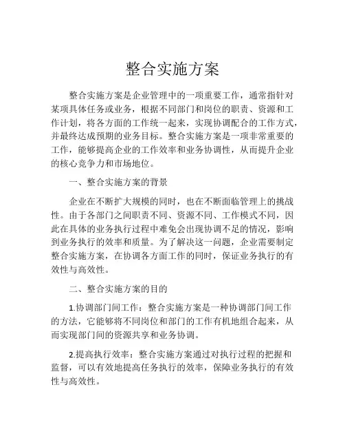 整合实施方案