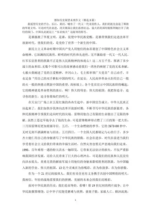 感知历史展望未来作文(精选5篇)