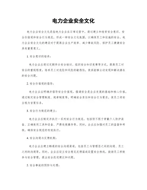 电力企业安全文化