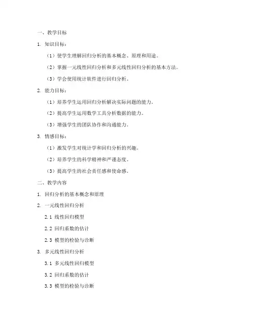 回归分析大学教案模板设计