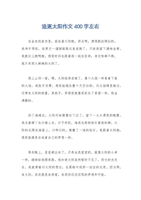 追逐太阳作文400字左右