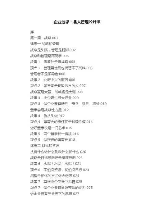 企业迷思：北大管理公开课