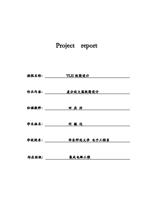 华东师范大学CMOS差分放大器版图设计报告