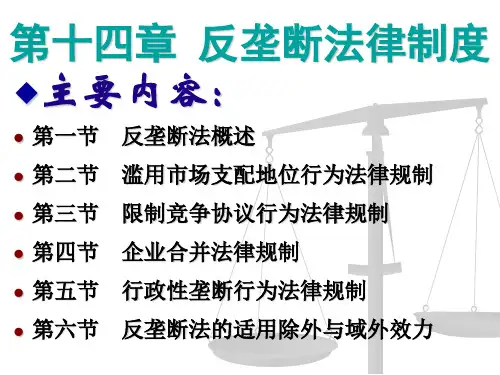 第十四章  反垄断法律制度