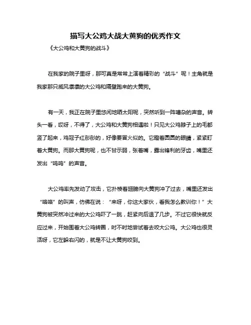 描写大公鸡大战大黄狗的优秀作文