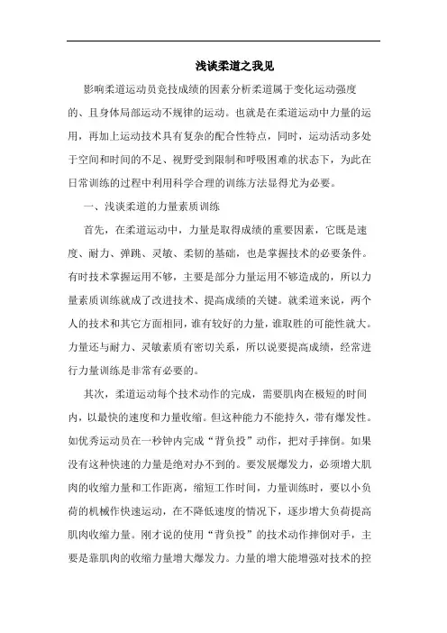 谈柔道之我见