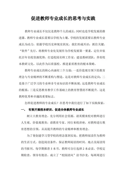促进教师专业成长的思考与实践