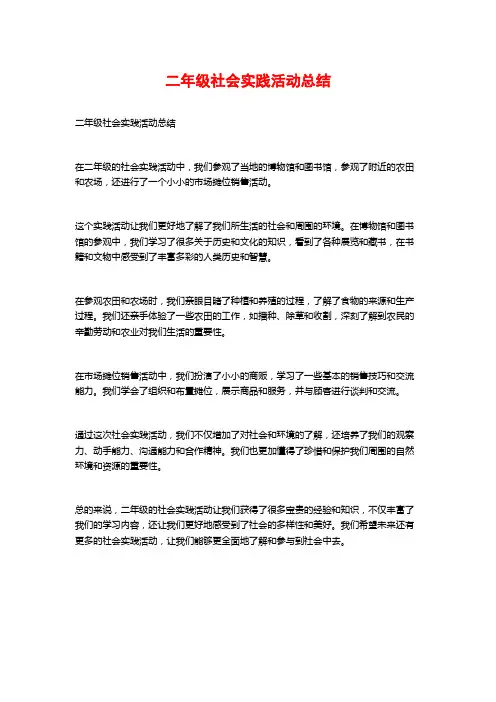 二年级社会实践活动总结