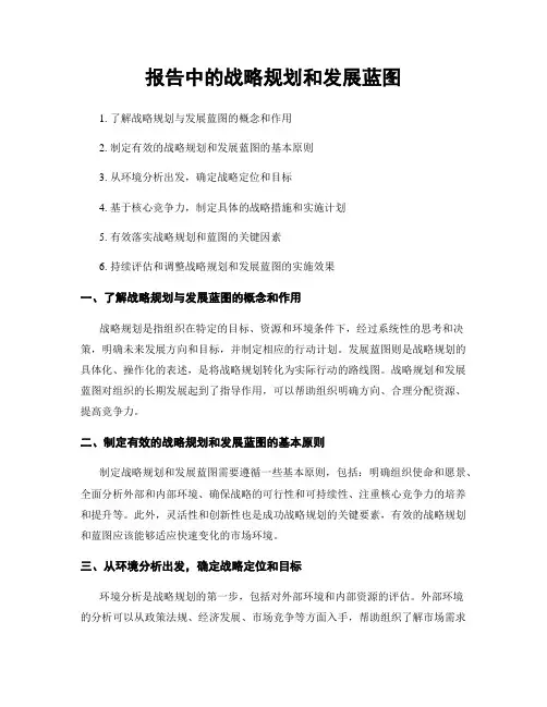 报告中的战略规划和发展蓝图