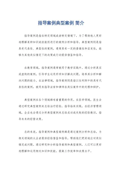 指导案例典型案例 简介