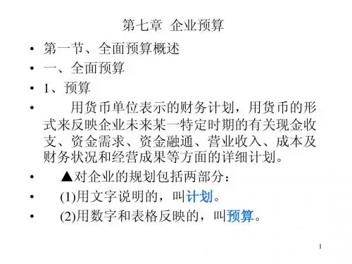 第七章  企业预算