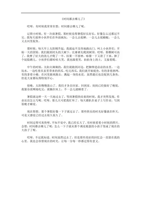 《时间都去哪儿了》