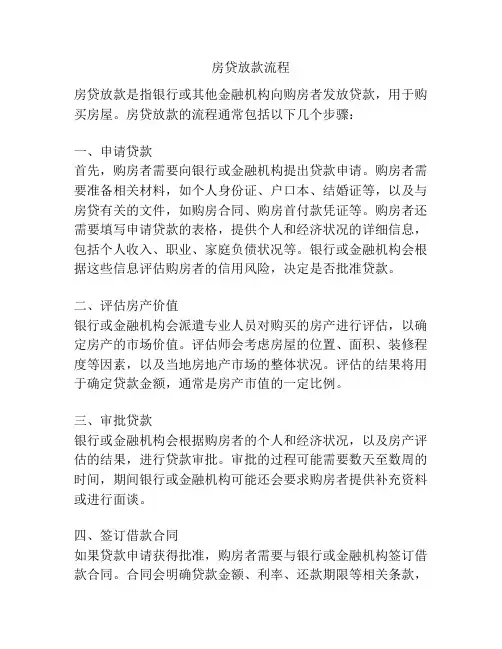 房贷放款流程