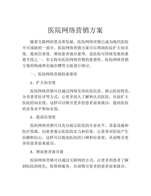 医院网络营销方案