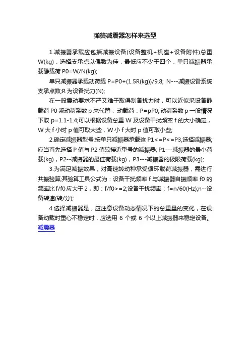 弹簧减震器怎样来选型