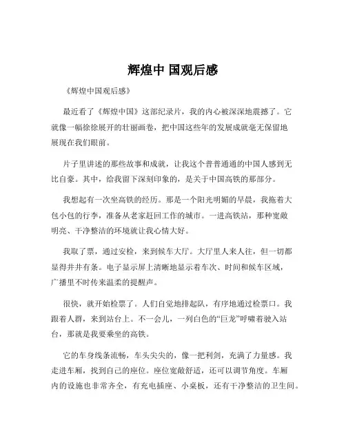 辉煌中 国观后感