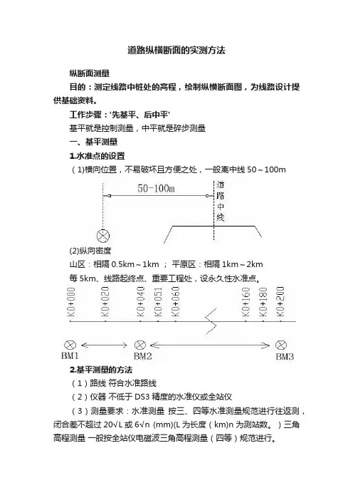 道路纵横断面的实测方法
