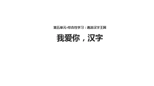 五年级上册语文课件-我爱你,汉字_人教新课标 (共29张PPT)