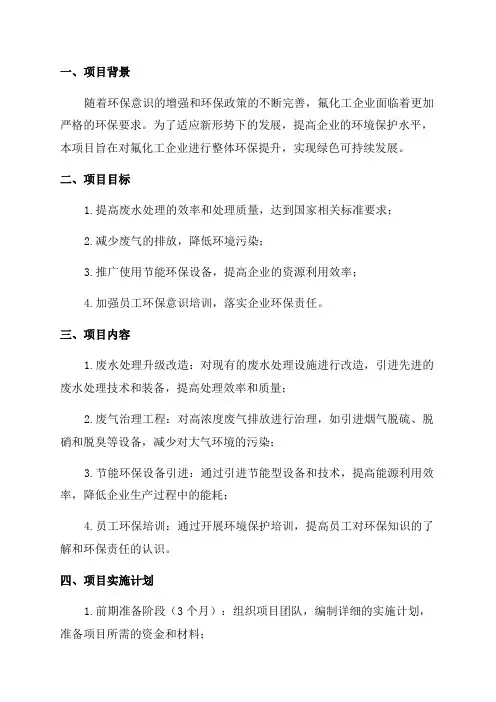 2024年氟化工企业环保整体提升项目可行性研究报告
