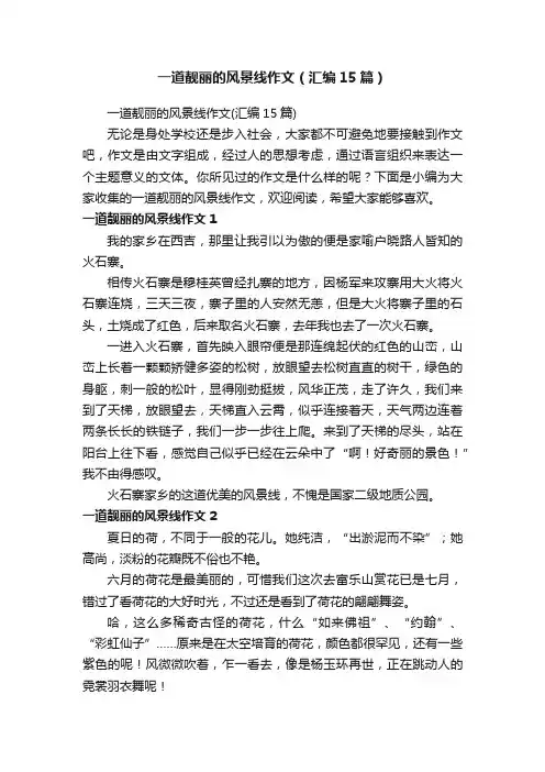 一道靓丽的风景线作文（汇编15篇）