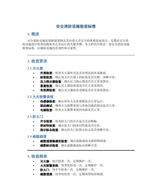 安全消防设施检查标准