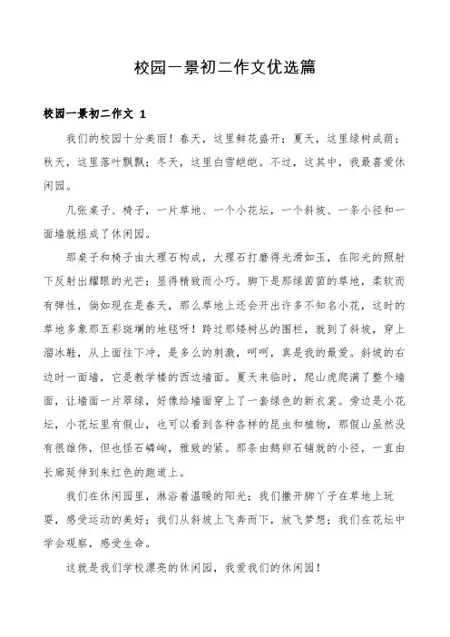 校园一景初二作文优选篇