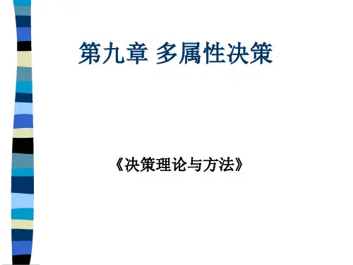 决策理论与方法之多属性决策讲义(ppt 53页)