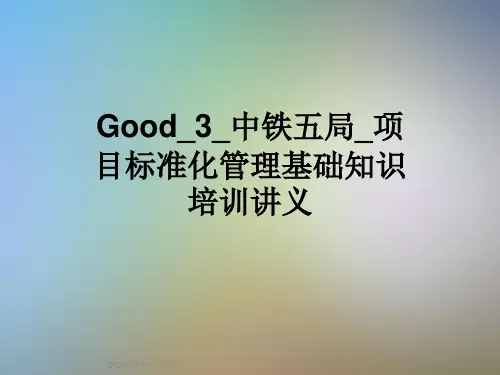 Good_3_中铁五局_项目标准化管理基础知识培训讲义