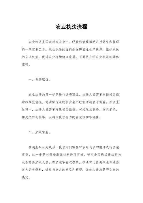 农业执法流程