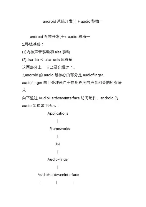 android系统开发(十)-audio移植一