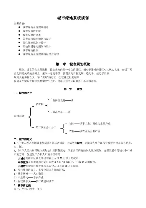 绿地系统规划讲义
