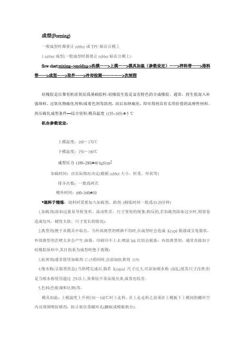 硅胶成型工艺简介
