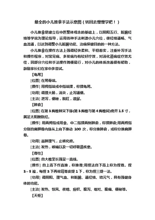 最全的小儿推拿手法示意图（转回去慢慢学吧！）