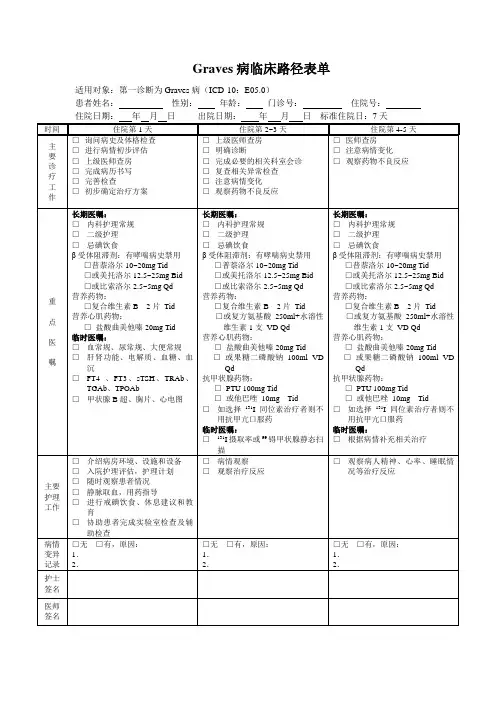 甲亢临床路径
