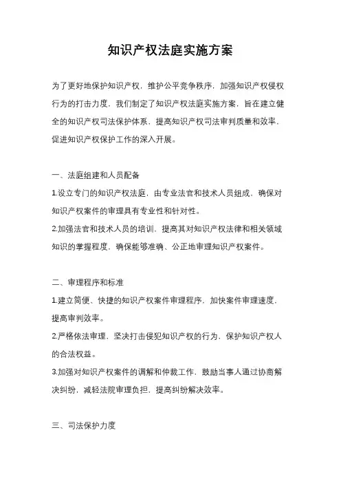 知识产权法庭实施方案