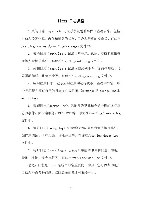 linux 日志类型
