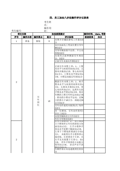 4.加油八步法操作