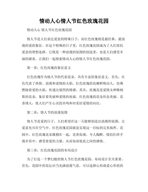 情动人心情人节红色玫瑰花园
