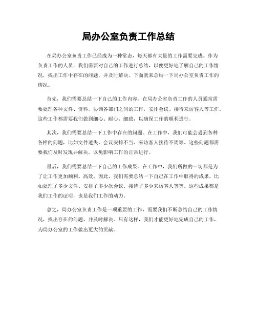 局办公室负责工作总结