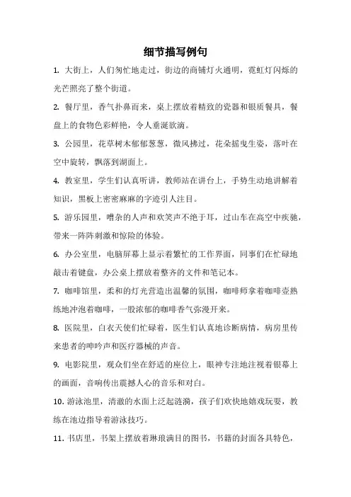 细节描写例句