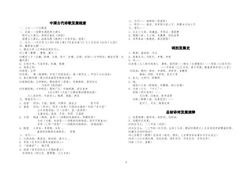 中国古代诗歌发展脉络