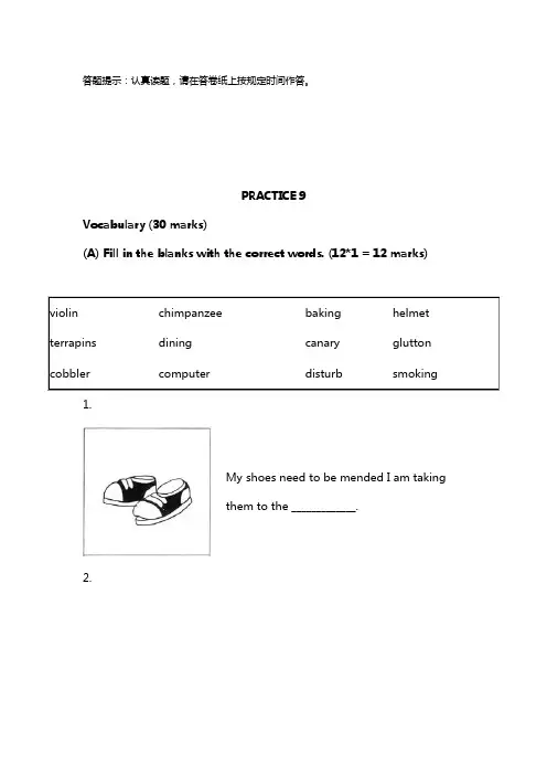 最新新加坡小学一年级英语试PRACTICE 90